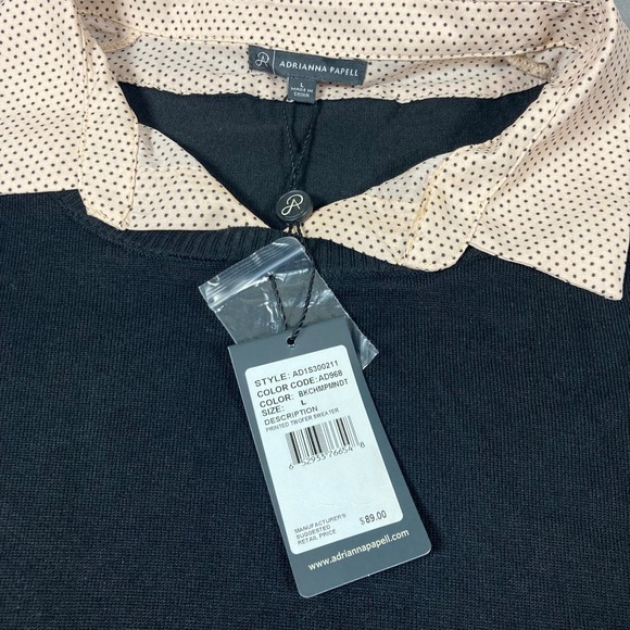 New Adrianna Papell women's sweater with built in shirt size L - Picture 2 of 7